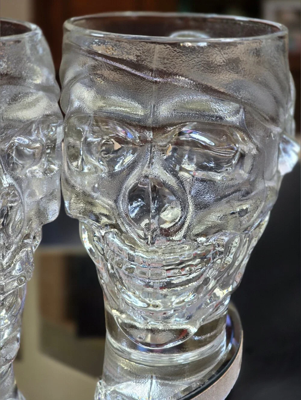 Guy Fieri American Kitchen Clear Glass Prirate Skull Beer Mugs Set Of 2